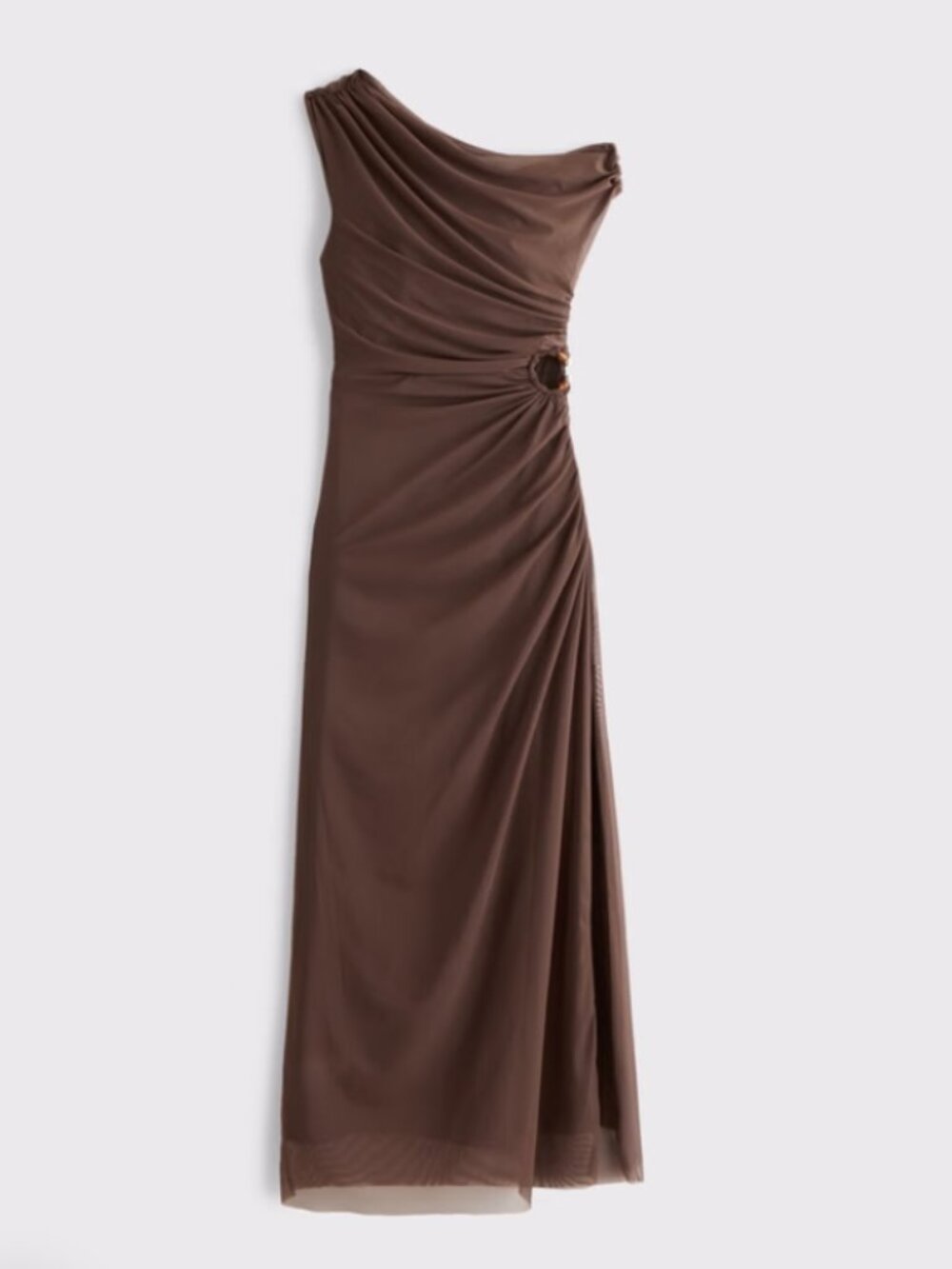 Bra-Free Mesh Draped Maxi Dress
